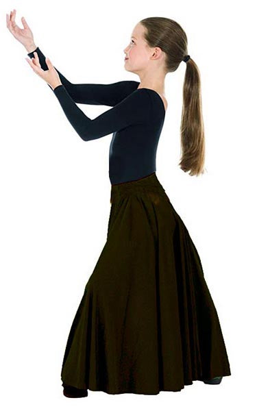 eurotard 13674 child simplicity triple panel skirt black
